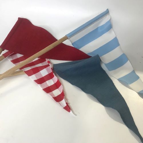 FLAG, Assorted Fabric on 97cm H Pole (Flag 45cm L)